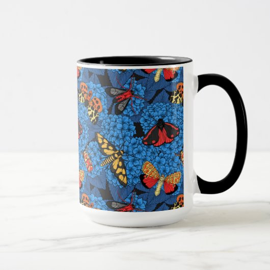 Motivering voor blauwe hydrangea mok (Rechts)