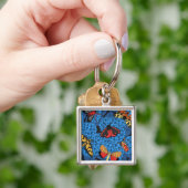 Motivering voor blauwe hydrangea sleutelhanger (Hand)