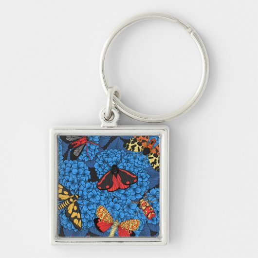 Motivering voor blauwe hydrangea sleutelhanger (Voorkant)