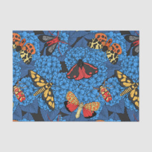 Motivering voor blauwe hydrangea tissuepapier