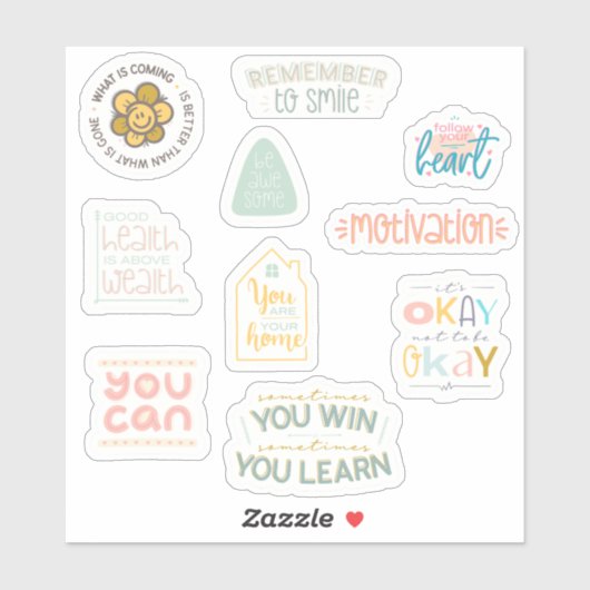 Motivez-Vous ! 10 Sticker Motivational Pack (Feuille)