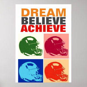 Motiviteitsdromen geloven bereiken Football Pop ku Poster
