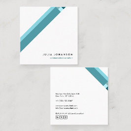 motivo geométrico minimalista moderno azul vierkante visitekaartje