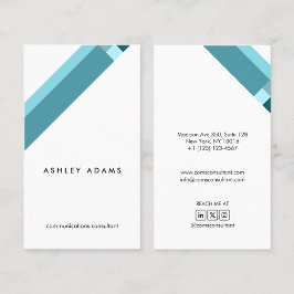 motivo geométrico minimalista moderno azul visitekaartje