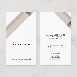 motivo geométrico minimalista moderno marrón visitekaartje
