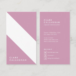 motivo geométrico minimalista moderno rosa visitekaartje