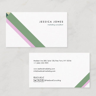 motivo geométrico minimalista moderno verde visitekaartje