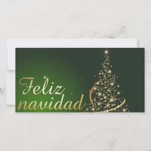 Motivo navideño verde con arbol de navidad. bedankkaart