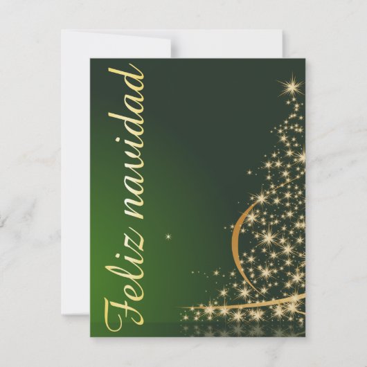 Motivo navideño verde con arbol de navidad. kaart (Voorkant)