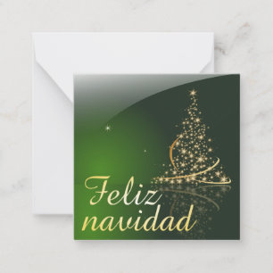 Motivo navideño verde con arbol de navidad. V2.0 Notitiekaartje