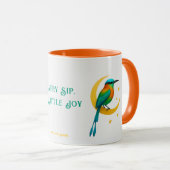 Motmot à tête Turquoise sur Mug Croissant Or (Devant droit)