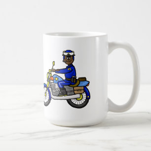 Moto à peau Brown ou foncée Mug de flic