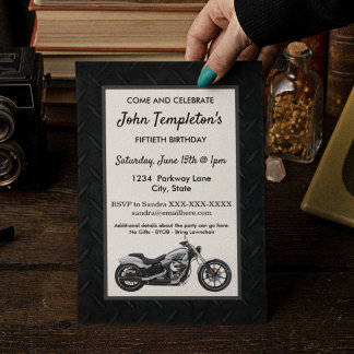 Moto Anniversaire Fête Hommes Invitations