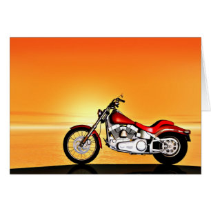 Moto au coucher du soleil.