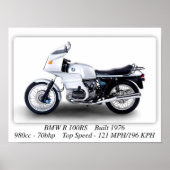 Moto BMW R 100RS - Poster d'impression de taille A (Devant)