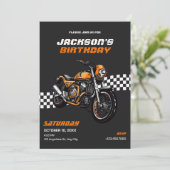 Moto classique Invitation d'anniversaire (Debout devant)