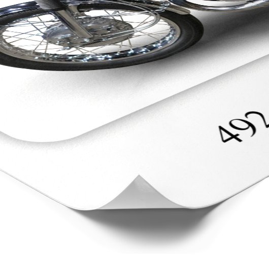 Moto classique Suzuki T500 - Taille A3 Impression (Coin)