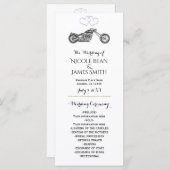 Moto & Coeurs d'argent Programme de mariage de mot (Devant / Derrière)