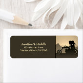 Moto Couple Mountain Étiquette de adresse (En situation)