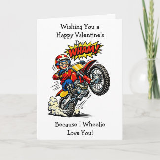 Moto Cross Wheelie Love You | Valentine's Day Kaart