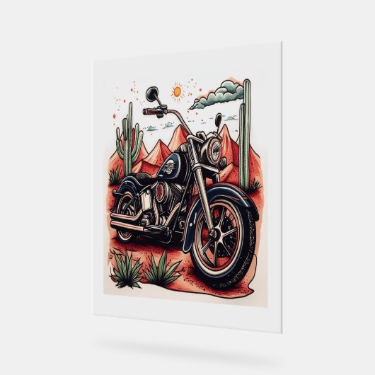 Moto dans le désert Cactus Western Set (Angle)