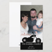 Moto de Père Noël et carte photo de vacances de (Devant / Derrière)