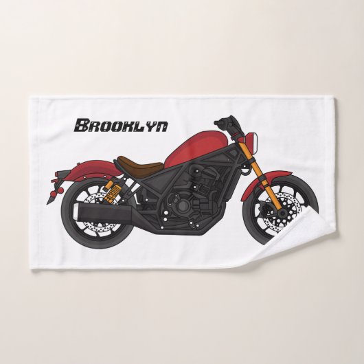 moto de style croiseur cool (Serviette à main)