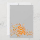 Moto Gris, Noir, Faire-part de mariage orange (Dos)