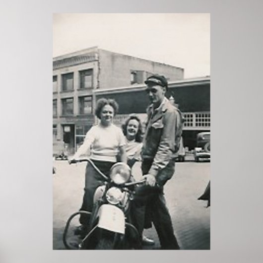 moto guy et 2 filles poster (Devant)