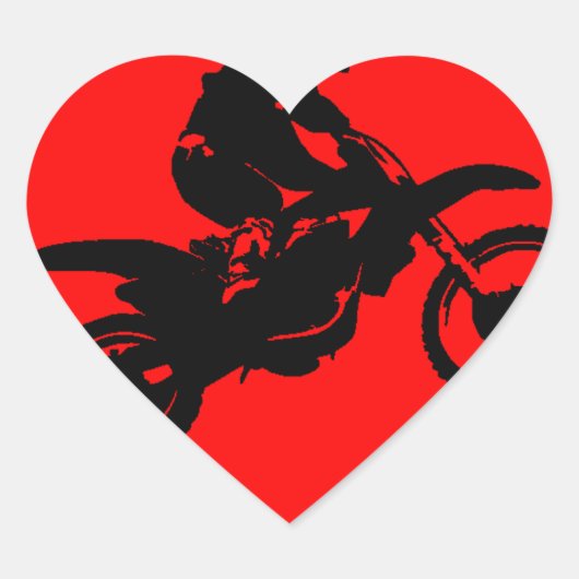 MOTO IN ROOD HART STICKER (Voorkant)