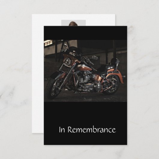 Moto Invitation du service commémoratif (Devant / Derrière)