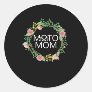 Moto mam Motocross Motorcycle Biker Gift Ronde Sticker