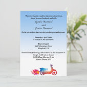 Moto multicolore et Faire-part de mariage Flames (Debout devant)
