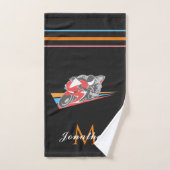 Moto Racing Thème Moto Boys Nom Grey (Serviette à main)