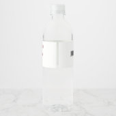 Moto rose Étiquette de bouteille d'eau d'anniversa (Dos)