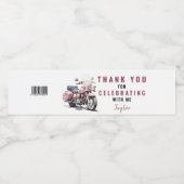 Moto rose Étiquette de bouteille d'eau d'anniversa (Étiquettes simples)