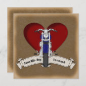 Moto style tatouage et Faire-part de mariage de co (Devant / Derrière)