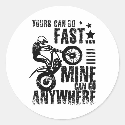Moto trial bike fast ronde sticker (Voorkant)