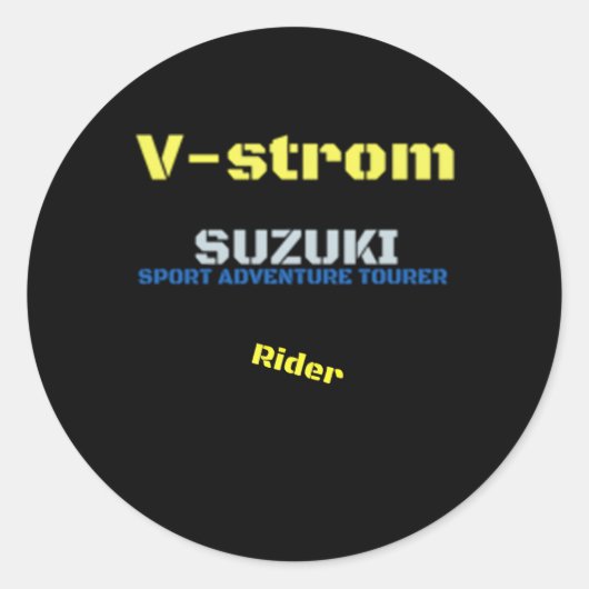 Moto V-Strom Ronde Sticker (Voorkant)
