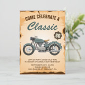 Moto vintage Adulte Anniversaire Invitation (Debout devant)