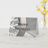 Moto Wheel Bonne Carte Anniversaire (Fleur jaune)