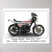 Moto Yamaha RD400 - Poster d'impression de taille  (Devant)