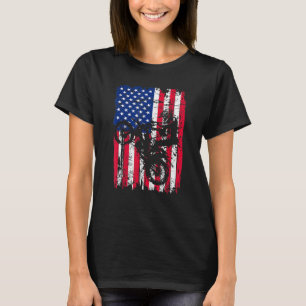 Motocross 4 juli Cool Dirt-Bike American Flag T-shirt