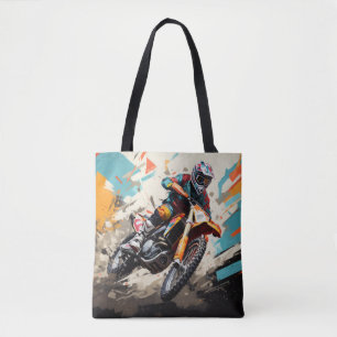 Motocross Actie Sport Schilderen Abstracte Art Dec Draagtas
