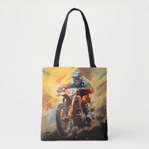 Motocross Actie Sport Schilderen Abstracte Art Dec Draagtas