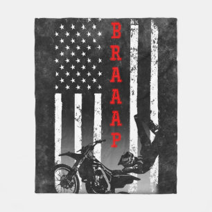 MOTOCROSS AMERICAN FLAG BLACK FLEECE DEKEN