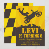 Motocross Anniversaire Fête Invitation (Devant / Derrière)