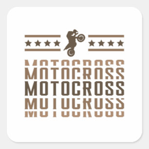 Motocross Bike Motorcycle Dirt Funny Gift Idee Vierkante Sticker
