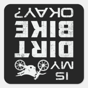 Motocross Biker Dirt Bike Motorcycle Funny Gift Vierkante Sticker