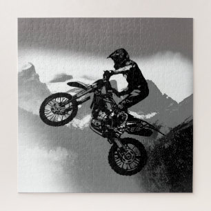 Motocross Biker - Rocky Mountains Jigzaag Puzzle Legpuzzel